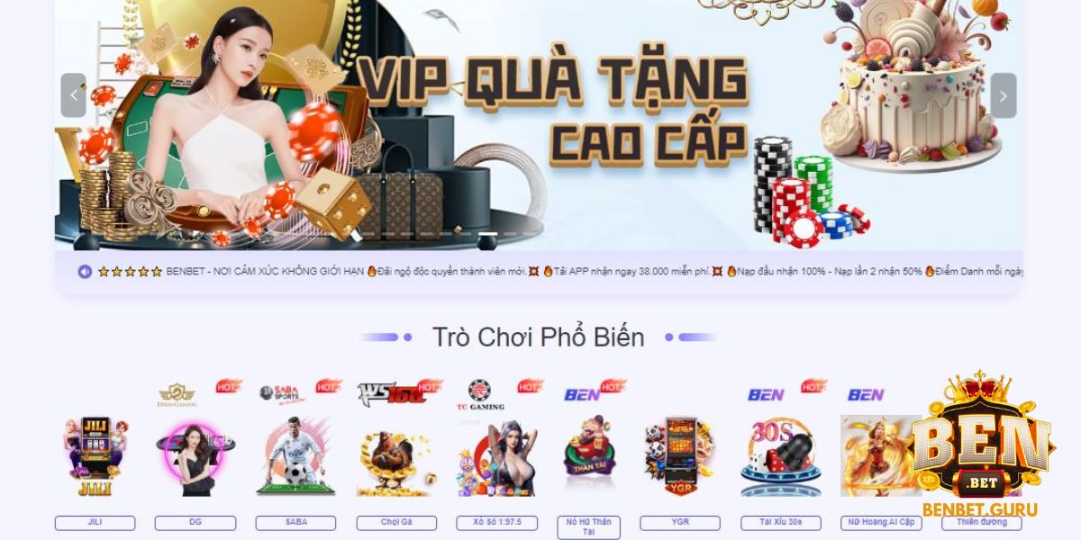 Benbet được nhiều người yêu thích bởi cung cấp đa dạng sản phẩm hấp dẫn